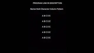 C Short 11=Print Alphabet Sequence Pattern in C | Character Pattern Program