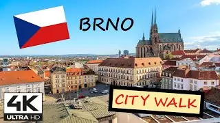 Travel Guide ✈ BRNO ❤ | Authentic Walk Around the City | [4K] 60fps | 2021
