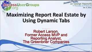 AP: Dynamic Report Content with Tab Controls, by Robert Larson