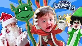 SANTA СЮРПРИЗЫ KID W / Skylanders IMAGINATORS ИГРУШКИ! Рольнички Chompy MAGE! (FGTEEV Микеланджело)