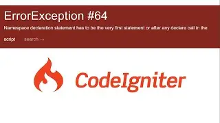 ErrorException #64Namespace declaration statement has to be the very first statement | Codeigniter4