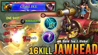16 Kills!! Jawhead One Shot Damage Build 2025 || Build Top 1 Global Jawhead ~ MLBB