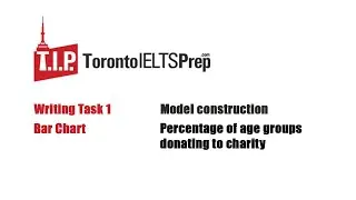IELTS Writing Task 1 - Bar Graph -  Percentage of age groups donating to charity