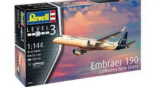 Revell Models 4 Airbus Embraer 190 масштаб 1:144 Сборка самолета Распаковка Review