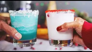 White Christmas Margarita and Jack frost cocktail | Popular Menu | Recipe | New Year | Blue curacao