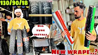 Splendor Bs6 Big Tyre 130/90/18 🔥|| New wrape..? || konsa Tyre Best Hai 🤔 || Modified Splendor Bs6 ✅