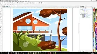 Corel Draw Speedpaint: Drawing Ocean Shore Villa