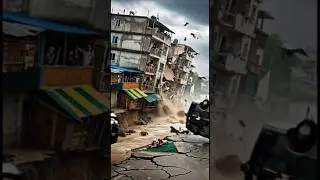 Indian Flood Disaster: Building Falls Down 🚨 | #Shorts #youtubeshorts