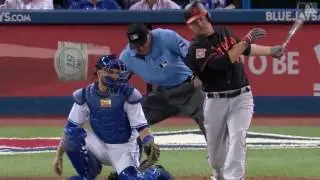 Dale Scott struck by foul ball