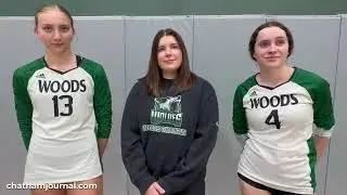 Woods Charter Volleyball coach and players after win over Clover Garden - 9.9.25