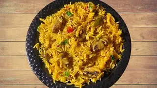 Mushroom Pulao One Pot Recipe - Biriyani Style Mushroom Rice | Mushroom Pulav in Pressure Cooker |