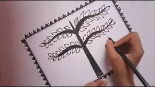Warli Art Painting by Ritisha || How to draw a Warli Art Scenery ||