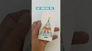 Acrylic Ink Christmas Tree with Bow | Easy DIY Holiday Cards or Gift Tags #christmasdecoration #art