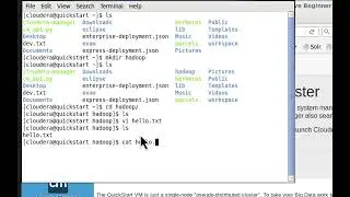 Run basic hadoop commands on Cloudera quickstart vm