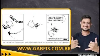 ENEM 2024   Na tirinha, Calvin se divertia em um balan&ccedil;o antes de soltar-se dele e cair ao ch&atilde;o.