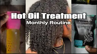 HOT OIL TREATMENT ROUTINE || TYPE 4 HAIR ROUTINE ||