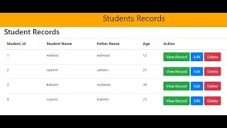 How to view records using PHP  MySQL HTML TABLE ,and Bootstrap Web Development