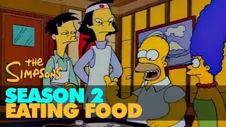The SIMPSONS 4K - Season 02 - EATING FOOD COMPILATION