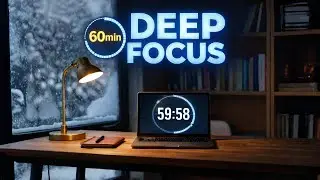 Study with Me 60 Min | Snowy Window Deep Work Timer