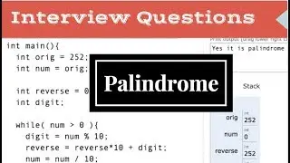 Check given Palindrome or Not |  Line by Line Execution