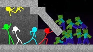 Stickman VS Minecraft: Zombie Secret Room - AVM Shorts Animation