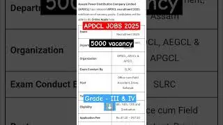 APDCL Recruitment 2025 - Apply For 5000 Vacancy - Grade III & IV #assamjobs2025 #APDCL #jobs2025