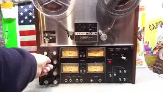 DEMO OF A VINTAGE TEAC 3340 4 CHANNEL REEL TO REEL 7-1/2 & 15 IPS FOR SALE