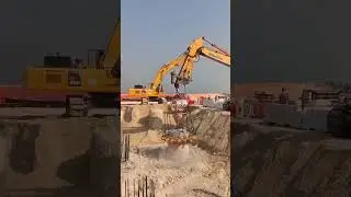Hydraulic Pile Breaker | Komatsu PC400 #Pilebreaker #automobile #xcavator #Shorts