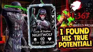 MK Mobile. Hidden Potential of Circle of Shadow Nightwolf. INSANE Damage Tomahawk Throws!