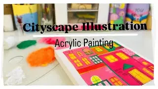 Cityscape Illustration | Part 3 | #coloursofrapture #acrylicpainting #cityscapeart #aestheticart 