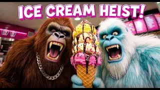 Bigfoot and Yeti's ICE CREAM HEIST... At Baskin-Robbins #bigfoot #yetivlog #baskinrobbins #veo