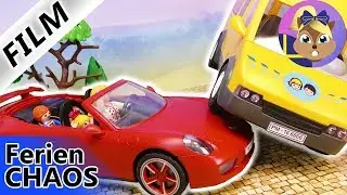 Playmobil film: familjen Smith's semesterkaos | bilkrock på väg till flygplatsen!