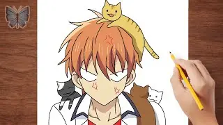 How to Draw Funny Kyo Sohma from Fruit Basket With Simple Steps Easy Drawing