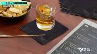 2Ply Black Paper Cocktail Napkins 24cm | Recyclable Biodegradable Party Napkins