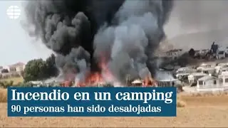 90 personas desalojadas por un incendio en un camping de M&aacute;laga