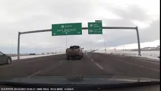 Aldersyde, AB - 2017-02-12 - Truck Cuts Me Off to Take Exit