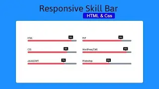 Responsive Animated skill bar using HTML and Css || Skill Bar Only HTML & css. @ravied