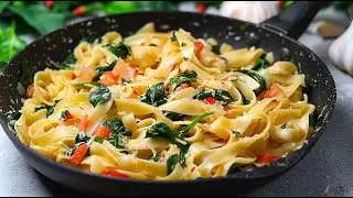 Лучше шпината: паста с мангольдом и сливочным соусом! Этот рецепт заставит вас полюбить мангольд!