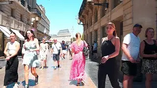 BORDEAUX 4K SUMMER WALK -Tourists invade the street despite the heat wave| ASMR CITY AMBIENCE SOUNDS