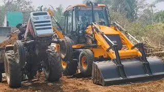 My JCB 3dx plus, Massey Ferguson and Eicher working together #trending #jcbbaba #tractor #youtuber 