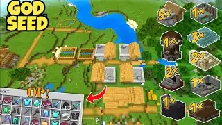 The Best (GOD SEED) Minecraft 1.21 Bedrock And Pe | 6 blacksmith, stronghold in Minecraft 1.21 Seeds