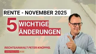 Ab November 2025: Diese 5 Renten&auml;nderungen betreffen jetzt Millionen Rentner!