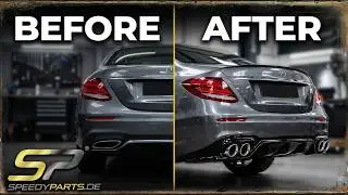 SpeedyParts.de - Heck Diffusor + Auspuffblenden für Mercedes Benz E Klasse W213 Limo di25