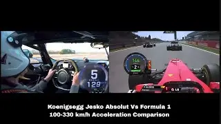 Сравнение разгона F1 и Koenigsegg Jesko Absolut 100&ndash;330 км/ч