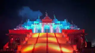 Light and Sound Show at BAPS Swaminarayan Mandir,  Waghodia, India