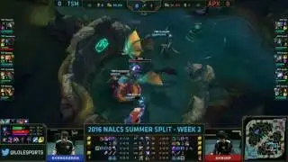 Team Solomid vs Apex Gaming Game 1 D1W2 NA LCS Summer Split 2016 |TSM vs APX Day 1 Week 2