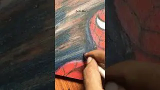 Oil pastel drawing Spider-Man  #spiderman #oilpasteldrawing #easydrawing