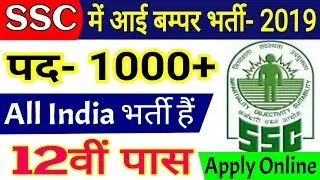 SSC New Vacancy 2018 Nov Job Selection Process syllabus 12th Pass Jobs