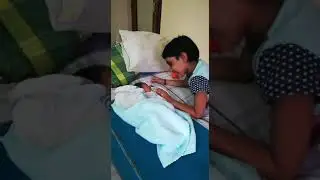 Adheesha meeting her big sis Ishana for the first time #covidera #newbornbaby #sisters #daughters
