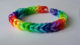 Cum sa faci bratari curcubeu model coada impletita din elastice Loom Bands